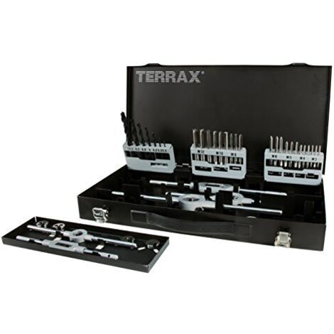 TERRAX A245030 - Juego herramientas de roscar 44 piezas - Estuche metálico