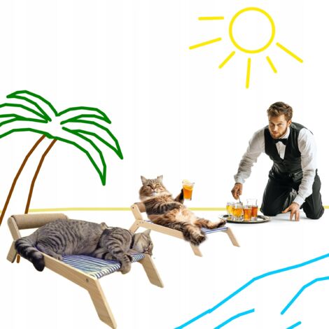 Terraza para gatos con rascador de 58 cm