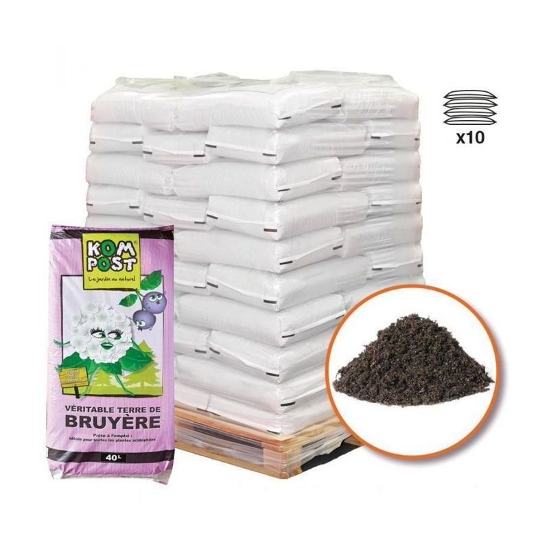 Racine - Terre de bruyère forestière pour plantation 10 sacs de 40 litres