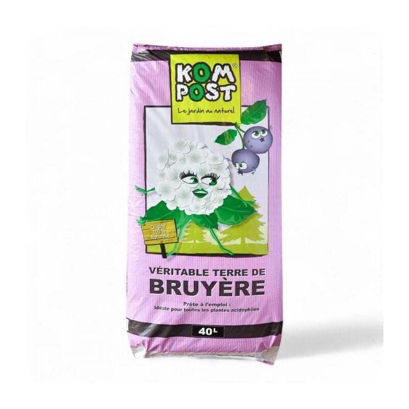 Terre de bruyère forestière pour plantation, sac de 40 litres - KOM14
