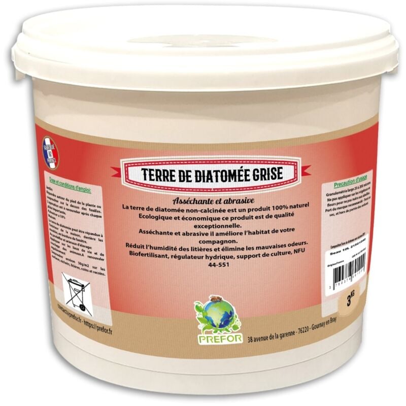 Terre De Diatomee Grise Non-calcinée Non-alimentaire Seau 3kg