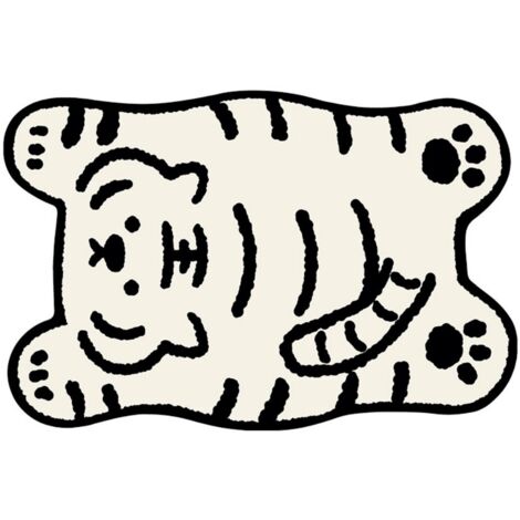 Terre de diatomées White Tiger 03 4060cm Tapis de salle de bain antidérapant mignon et adorable sur le thème des animaux de compagnie, tapis de porte de toilettes, tapis absorbant, tapis en terre de
