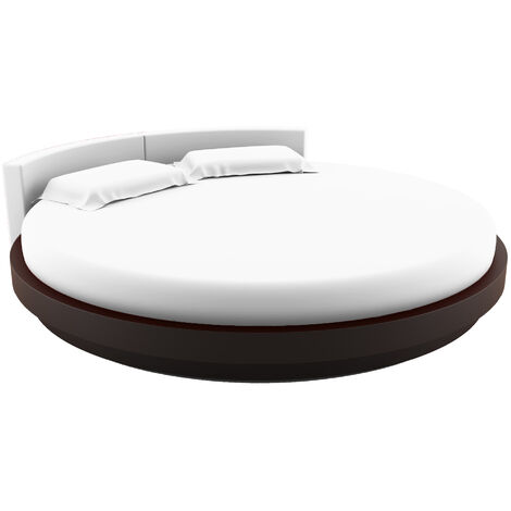 Terre De Nuit – Drap housse rond 215 cm en jersey blanc 100% coton peigné – Épaisseur matelas 18 à 26 cm – Bande élastiquée pour maintien optimal