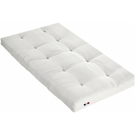 Terre De Nuit – Matelas futon en coton 90x190 – Épaisseur 13 cm – Accueil confortable – Soutien ferme – Fabrication artisanale française