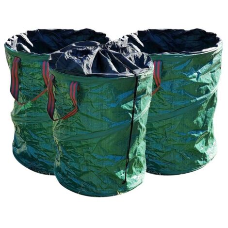 TERRE JARDIN - Bolsa para residuos verdes de jardín plegable 100 L - Juego de 3
