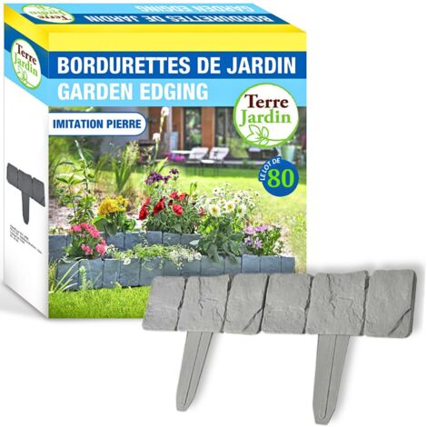 TERRE JARDIN - Bordes de jardín imitación piedra - lote de 80