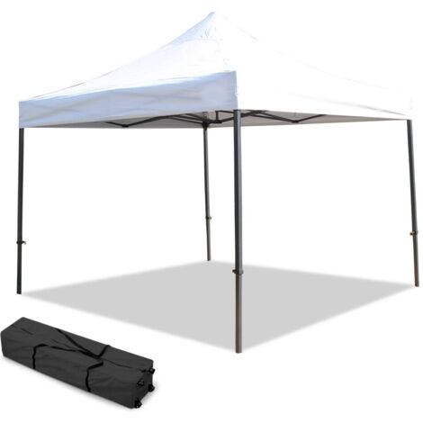 Terre Jardin – Chapiteau pliant 3x3 m – Tente professionnelle étanche 250g/m² – Housse de transport avec roulettes – Anti-UV 30+