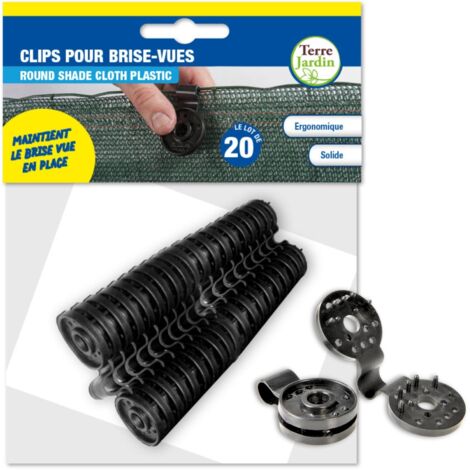 TERRE JARDIN - Clips de fijación para pantalla de privacidad - Pack de 20