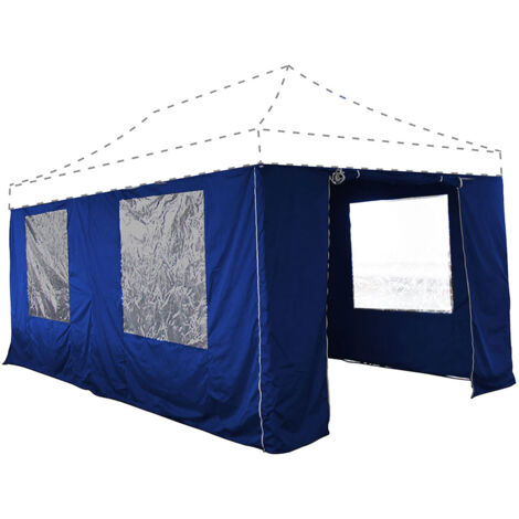 TERRE JARDIN - Conjunto de 4 paredes para cenador plegable 3 x 6 m Transparente