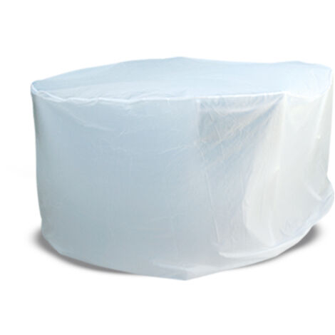 Terre Jardin – Housse de protection pour table ronde de jardin 170 cm – PEVA transparent – Protection pluie et poussière – Hauteur 110 cm