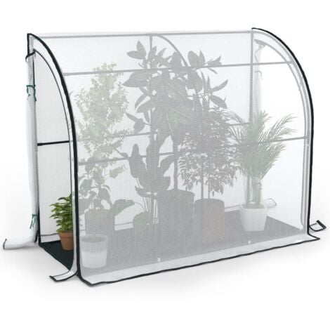 TERRE JARDIN - Invernadero de invierno adosado a la pared - Estructura de acero con puerta lateral, antihielo