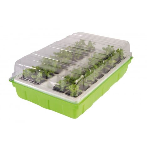 Terre Jardin – Kit de germination pour semis 40 godets – Mini serre auto-irrigante – Dimensions 39x25x12,5 cm – Pour légumes variés