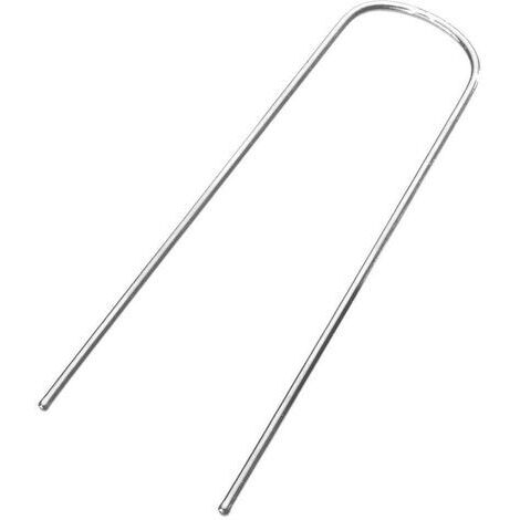 Terre Jardin – Lot de 10 agrafes de paillage en métal inoxydable – Ø 2.5 mm – Hauteur 10 cm – Fixation pour toile de paillage et géotextile