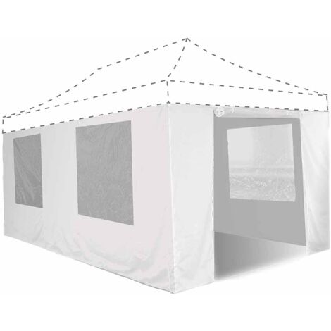 Terre Jardin – Lot de 4 murs pour tonnelle pliante 3 x 6 m – Polyester 250 g/m² enduit PVC – Compatible avec tonnelles 3 x 6 m – Protection contre intempéries