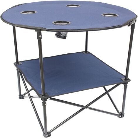 TERRE JARDIN - Mesa de camping plegable de tela Negro