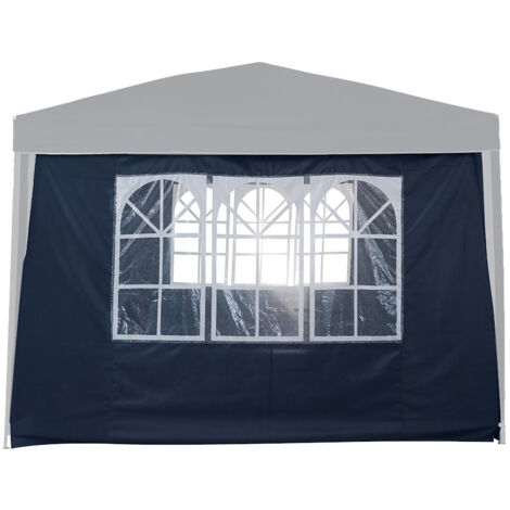 Terre Jardin – Mur fenêtre en toile polyester 140 g/m² pour tonnelle 3x3m – Fenêtres transparentes PVC – Protection contre le vent