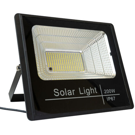 TERRE JARDIN - Proyector solar LED de exterior con panel solar 400 Lúmenes 200W