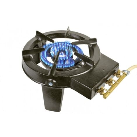 FACILITYS TERRE JARDIN Réchaud à gaz 3 feux, 7600 W - Fonction Butane et Propane - Fonte