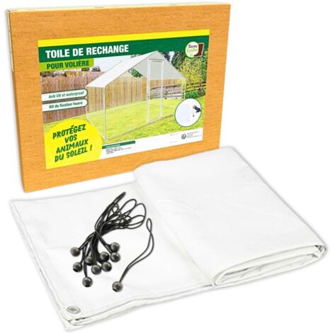 Terre Jardin – Toile de rechange pour enclos à poules – Polyéthylène 150 g/m² – Dimensions 340x200 cm – Surface couverte 6 m² – Protection UV