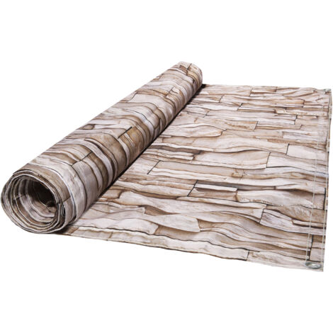 TERRE JARDIN - Vista beige imitación pared de piedra Gris 1 x 5