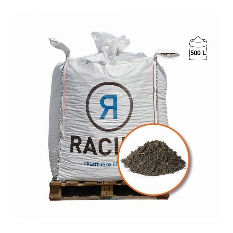 Terre végétale enrichie de compost calibre 0-15 big bag 500 litres