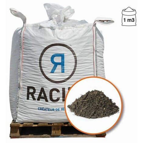 Terre végétale enrichie de compost RACINE plantation extérieure Big bag 1 m3 - Brun