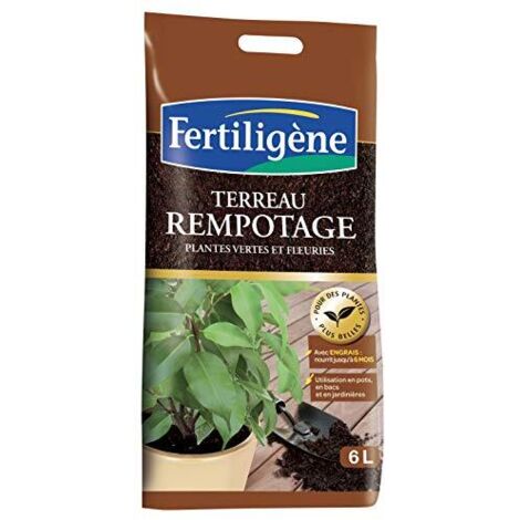 Terreau de rempotage - FERTILIGENE - FR9309 - 6 L - Enracinement rapide - Pour plantes vertes et fleuries