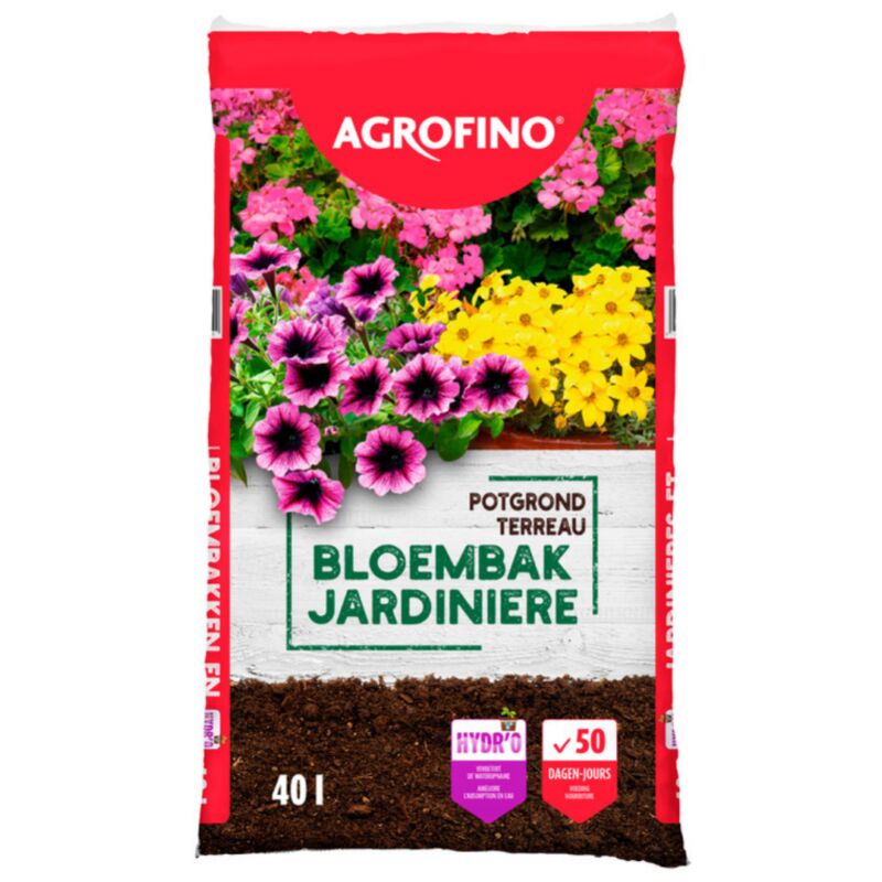 Fleur - Terreau jardinières Agrofino 50 jours de nutrition 40L