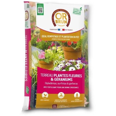 Terreau OR BRUN OBRTGER20N pour plantes fleuries et géraniums 20 L