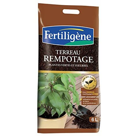 Terreau rempotage plantes d'intérieur vertes et fleuries - sac de 5 litres