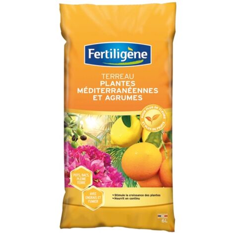 Terreau spécial agrumes et plantes méditerranéennes 6l – Favorise le développement racinaire – Floraison abondante – Fertiligene