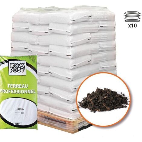 Terreau spécial enracinement 10 sacs de 50 litres – Composition 40% compost vert, 40% tourbe blonde – pH 7,7 pour croissance optimale