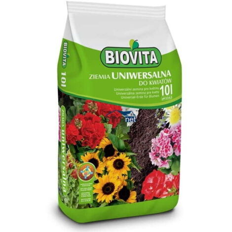 Terreau universel pH 5,5-6,5 pour fleurs de jardin 10l