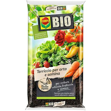 Terriccio bio per orto e semina substrato professionale per piante e frutti 50 Lt