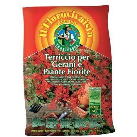Terriccio gerani 20 litri coltivazione piante fiori 5 sacchi - euroterriflora
