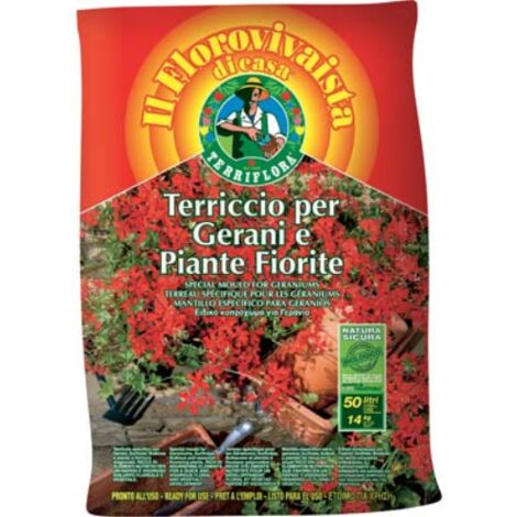TERRICCIO GERANI E PIANTE FIORITE TERRIFLORA