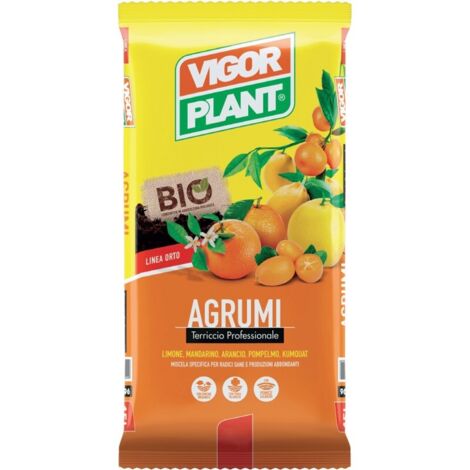 Terriccio per agrumi 20lt – Alta ritenzione idrica e areazione – Nutrizione equilibrata per piante sensibili – Per coltivazione in piena terra – Vigorplant