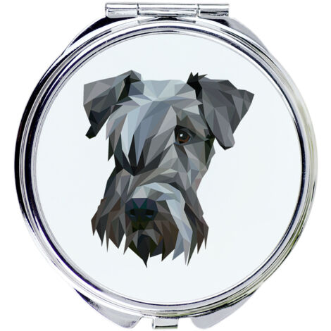 Terrier ceco, Cesky Terrier - specchio con foto e scritta geometrica di Art-Dog
