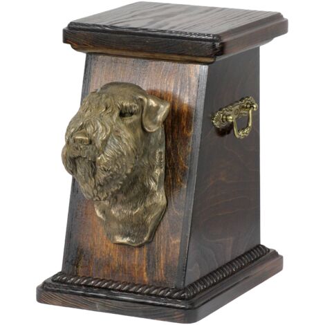 Terrier irlandés de pelo suave, Wheaten Terrier I - urna para cenizas de perro, elegante urna con estatuilla, urna conmemorativa con busto de perro de Art-Dog