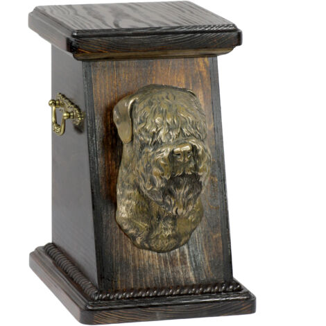 Terrier noir russe, Terrier noir russe - une urne pour les cendres de chien, une urne élégante avec une statuette, une urne commémorative avec un buste de chien d'Art-Dog