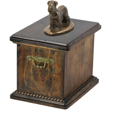 Terrier tchèque, Cesky Terrier - urne pour cendres de chien, urne avec statuette, urne élégante dans un style classique de la marque Art-Dog