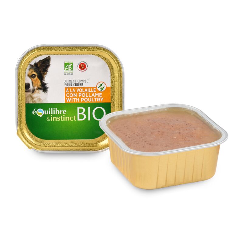 

una terrina de ave ecológica 1 bandeja de 150g para perro