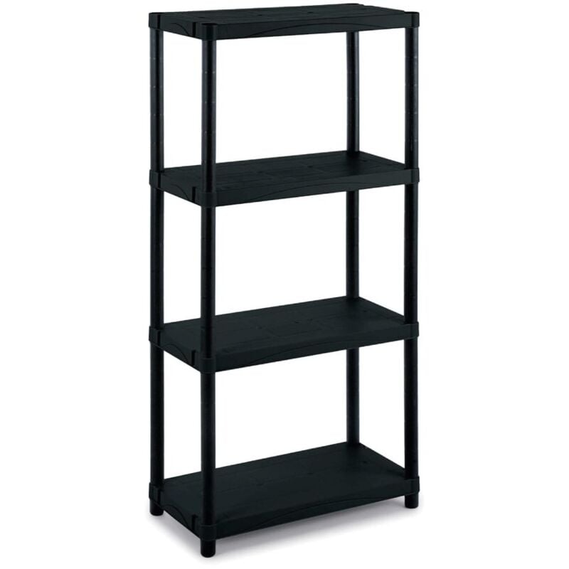 EDM - terry - scaffale modulare in plastica 4 ripiani nero 3060 S-4