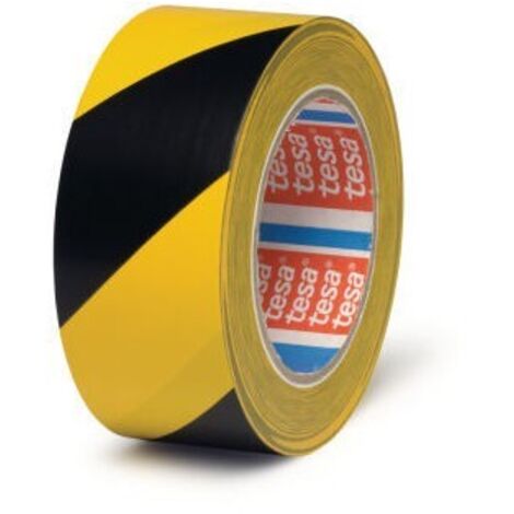 Tesa 04169 Cinta de Marcaje Negro Amarillo 33 m x 5 cm