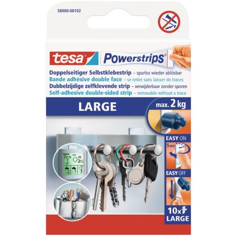 Tesa 10 Power Strips, portata 2 kg l'una