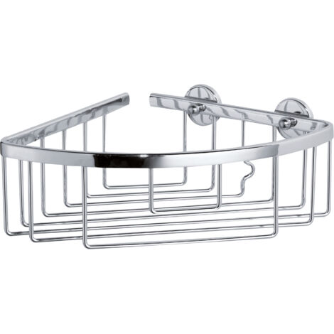 Tesa – Panier de douche d'angle 402000000000 – Fixation adhésive – Aluminium chromé brillant – Dimensions 19,2x20x9,2 cm – Capacité 5 kg - Q155162
