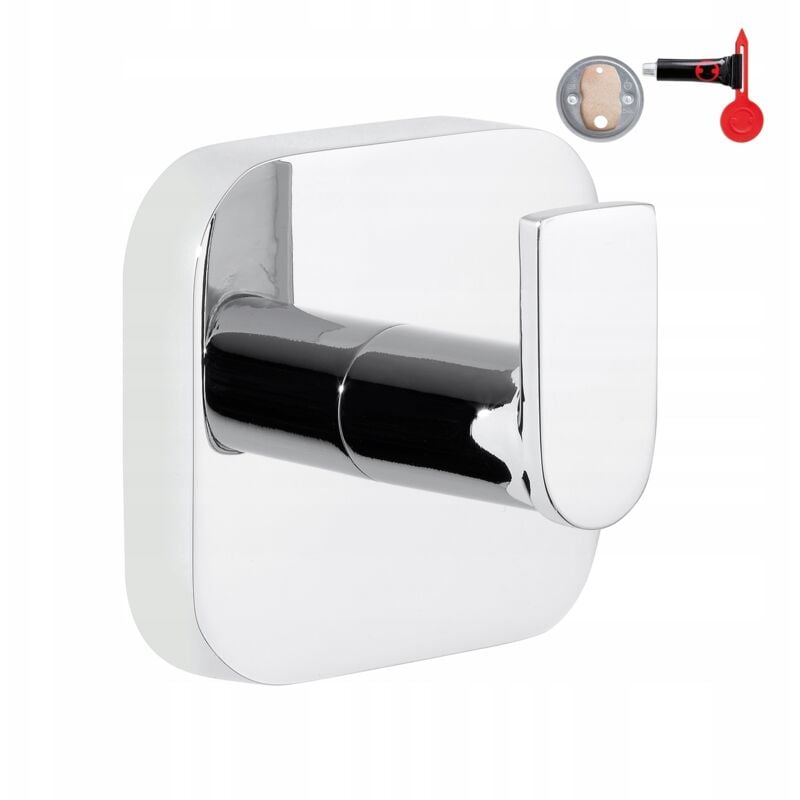 Tesa - Elegaant Crochet porte-serviette en métal, Chrome, pose facile sans perçage (40434-00000-00)