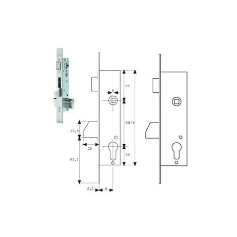 ASSA ABLOY TESA 421028AI Serrure en acier inoxydable sans cylindre