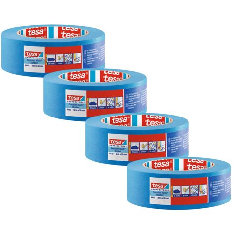 tesa 4440 nastro per mascheratura di precisione per esterni UV-PLUS, confezione da 5, resistente agli agenti atmosferici Per mascherature precise Blu, 50 m x 38 mm ciascuno