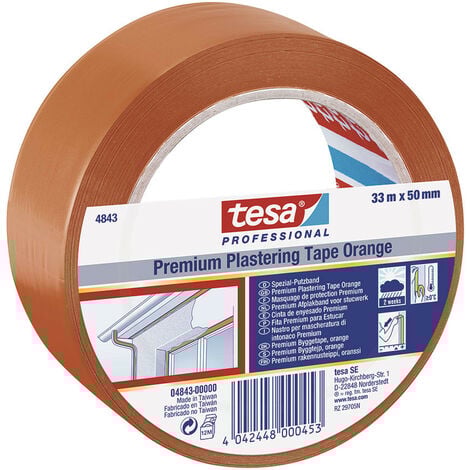 cinta de revoco premium. 33m x 50mm naranja 4843 tesa